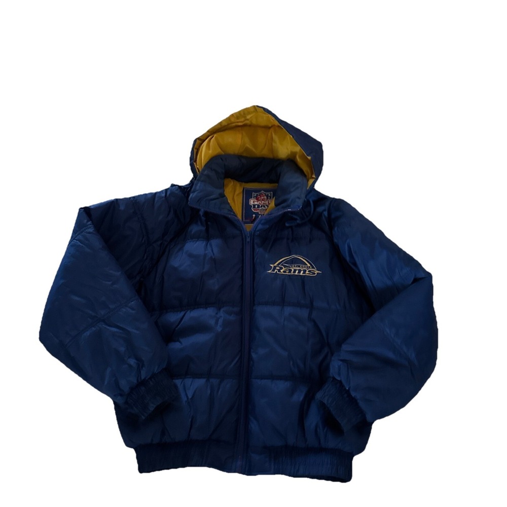 St. Louis Rams NFL Puffer Game Day Jacket Large VINTAGE 1990s